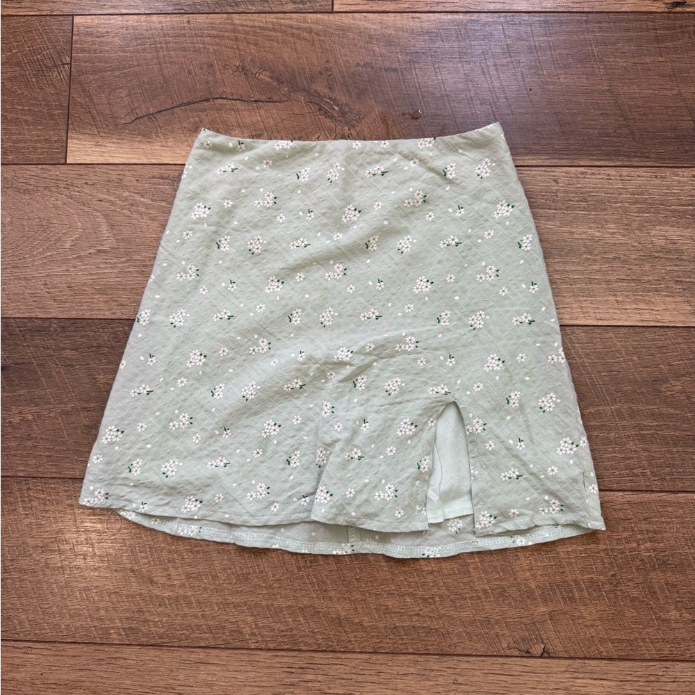 Princess Polly Green Floral Mini Skirt